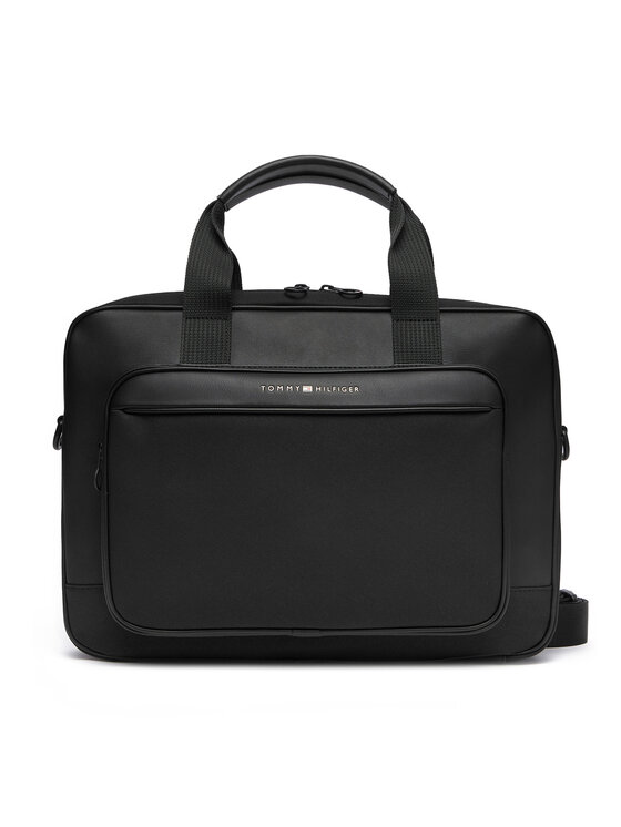 Tommy Hilfiger Geantă pentru laptop Tommy Hilfiger Th Foundation Computer Bag AM0AM13626 Negru