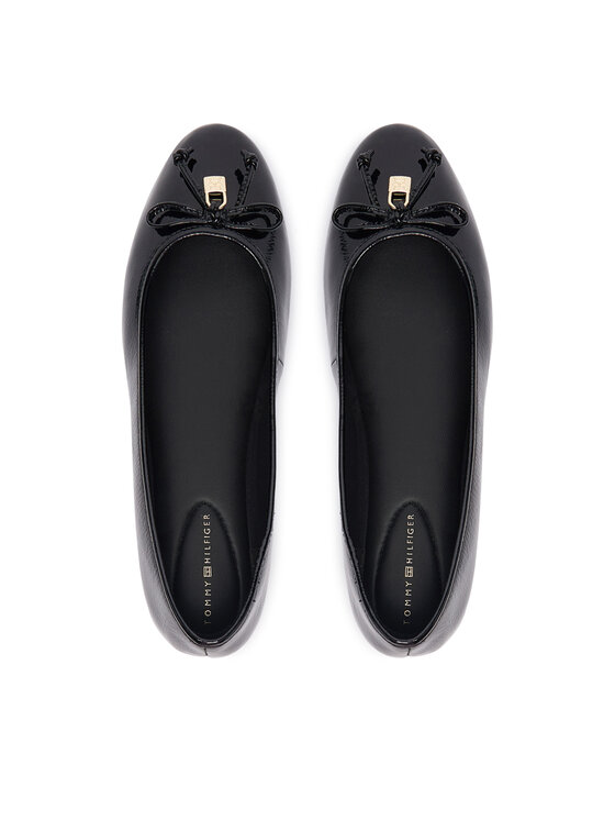 Tommy Hilfiger Μπαλαρίνες Tommy Hilfiger Hilifger Patent Ballet FW0FW09005 Μαύρο