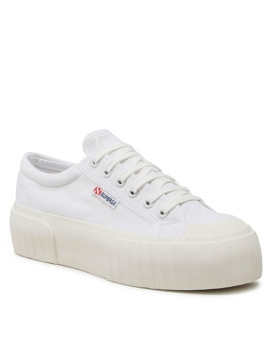 Superga Trampki Superga Stripe Platform 2631 S5111SW Biały