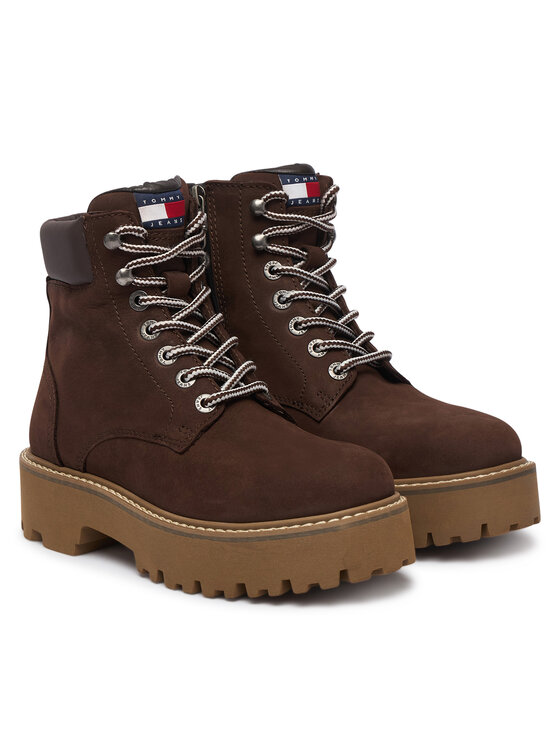 Tommy Jeans Ορειβατικά παπούτσια Tommy Jeans Tjw Platform Nubuck Boots EN0EN03114 Καφέ