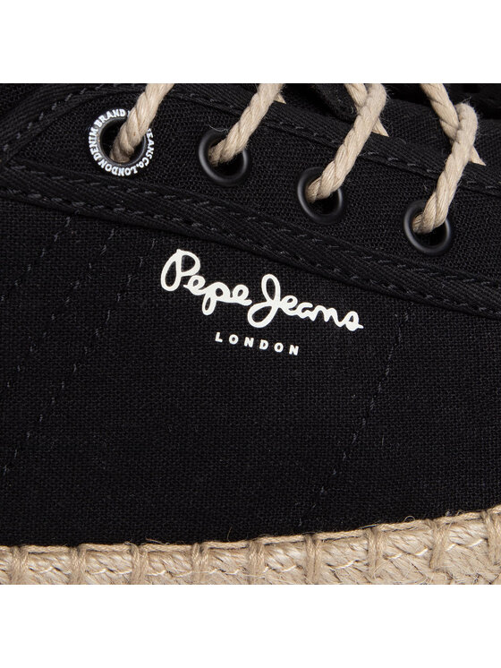 Pepe Jeans Espadryle Pepe Jeans Touris Lamu Linen PMS10286 Czarny