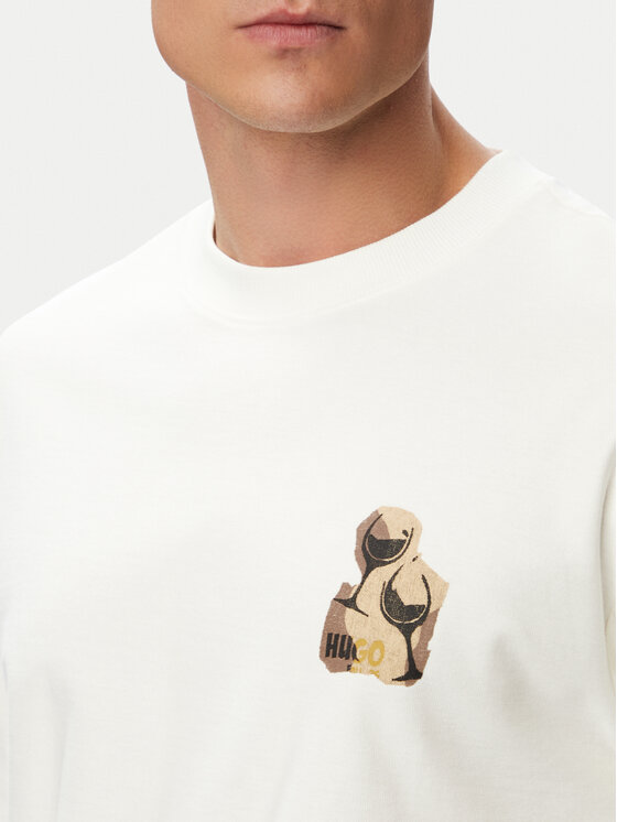 HUGO HUGO Футболка Detzi 50563795 Білий Relaxed Fit