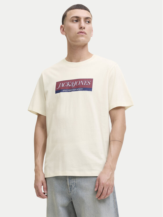 Jack & Jones Jack & Jones T-Shirt Rinwood 12283628 Creme Regular Fit
