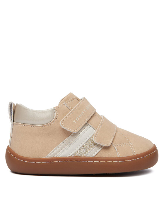 Tommy Hilfiger Sneakersy Tommy Hilfiger Mid Cut Velcro Sneaker T1AH-35068-0315A360 Svetlo béžová