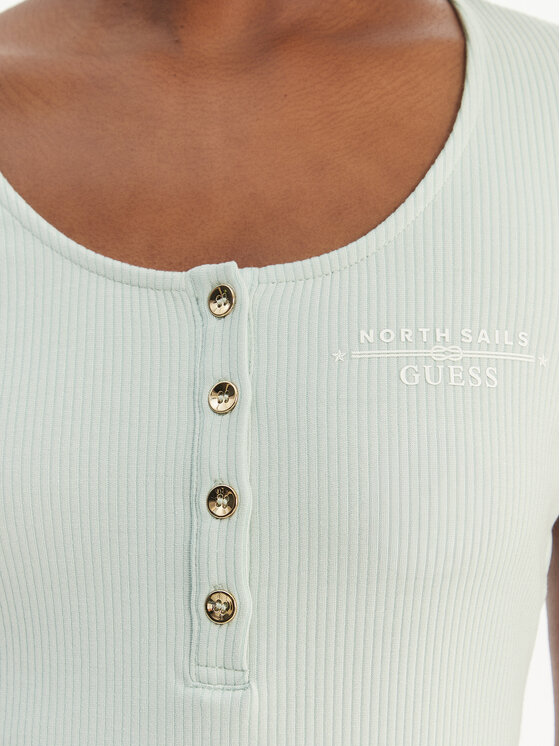 Guess Guess Camiseta GUESS x NORTH SAILS W6GP01 K2658 Verde Regular Fit