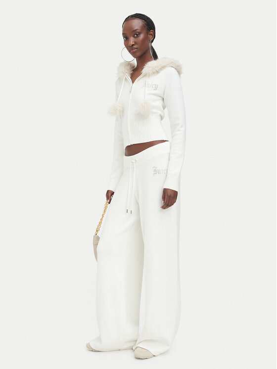 Juicy Couture Juicy Couture Pletene hlače JCWBJ226310 Kremna Relaxed Fit
