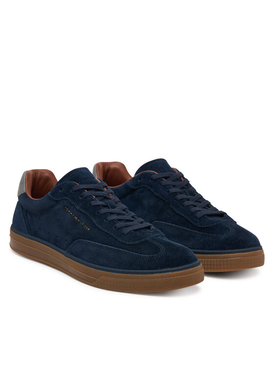 Tommy Hilfiger Sneakersy Tommy Hilfiger Th Lo Lux Suede Sneaker FM0FM05997 Tmavomodrá