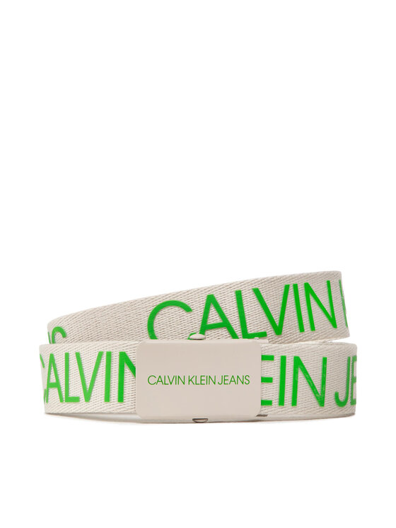 Calvin Klein Jeans Vaikiškas diržas Calvin Klein Jeans Canvas Logo Belt IU0IU00125 Smėlio