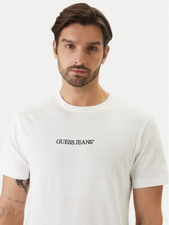 Guess Jeans Guess Jeans Camiseta M6GIZ3 KE942 Écru Regular Fit