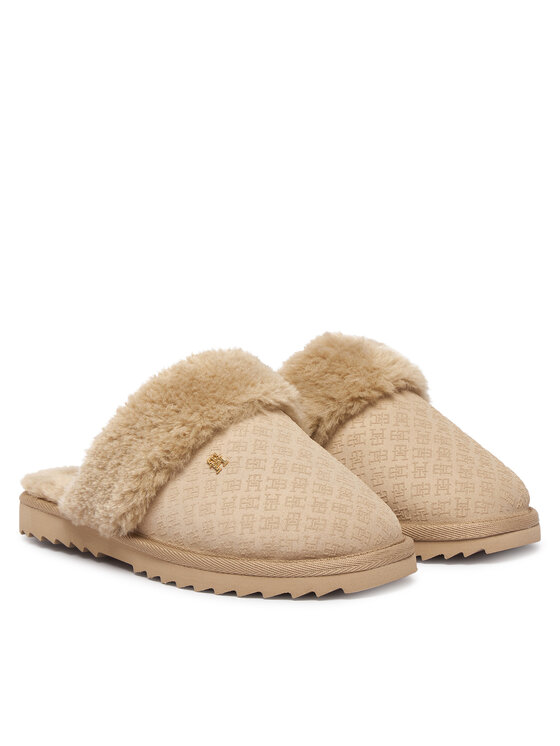 Tommy Hilfiger Papucs Tommy Hilfiger Th Premium Shearling Shoes FW0FW09947 Bézs