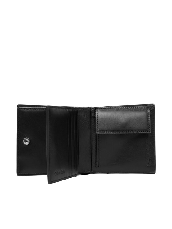 Calvin Klein Портфейл Calvin Klein Embossed Emblem Trifold LV04D1145G Черен