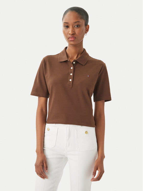 Tommy Hilfiger Tommy Hilfiger Polo WW0WW43224 Marrón Regular Fit