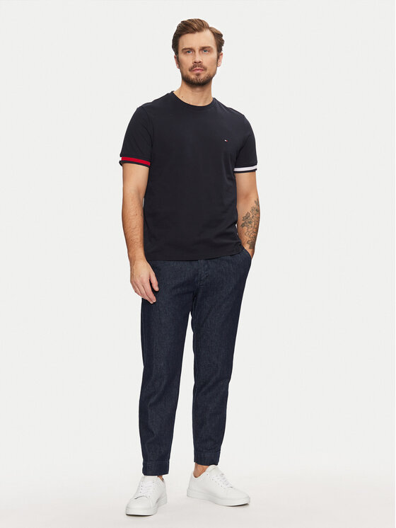 Tommy Hilfiger Tommy Hilfiger T-shirt Global Stripe MW0MW38078 Tamnoplava Regular Fit