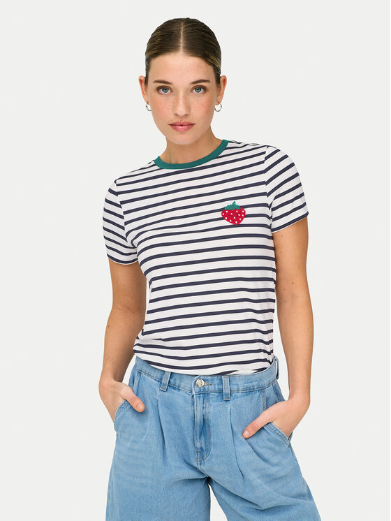 ONLY ONLY Camiseta Heart 15318959 Blanco Regular Fit