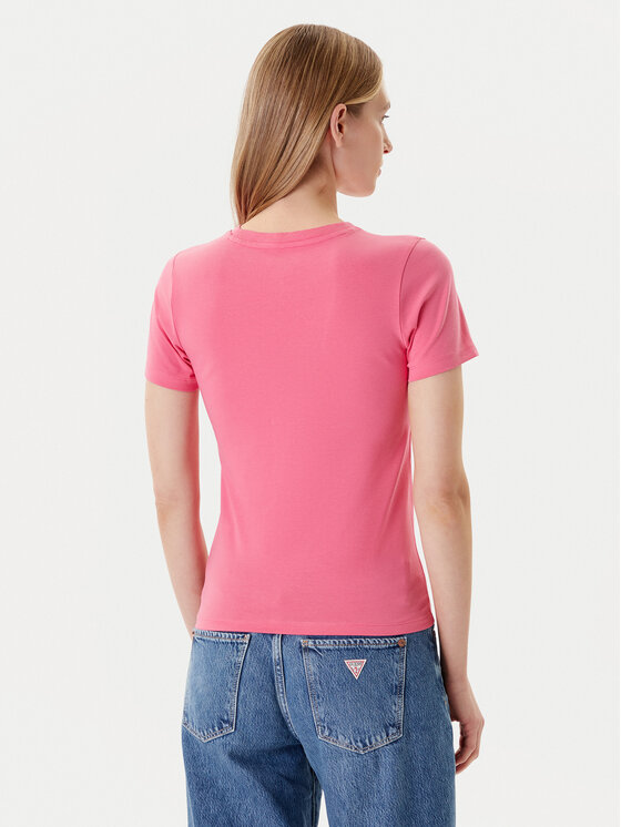 Guess Jeans Guess Jeans Majica W4YI04 J1314 Roza Slim Fit