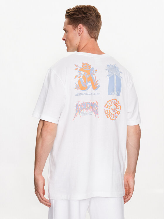 adidas adidas T-shirt Graphic Glide T-Shirt IB1403 Bijela Loose Fit