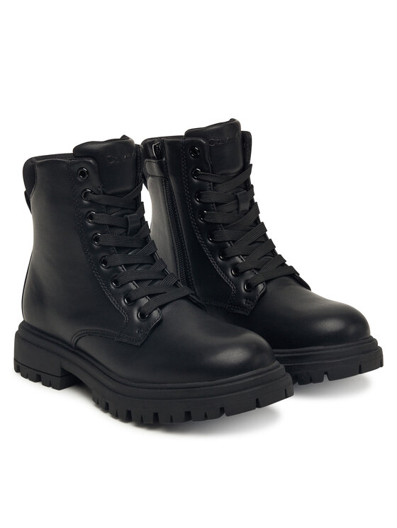 Calvin Klein Pohodni čevlji Calvin Klein Lace Up Bootie V3A5-83120-1464 D Črna