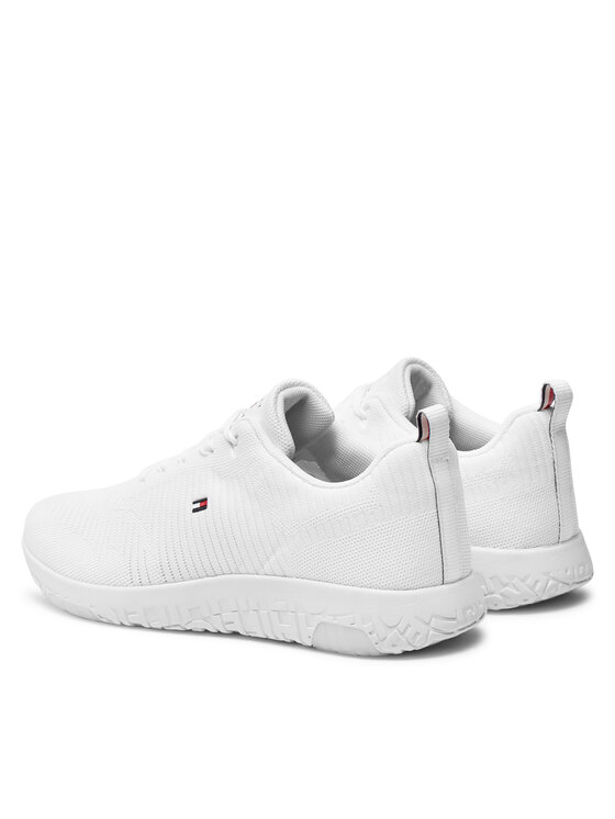 Tommy Hilfiger Sneakersy Tommy Hilfiger Corporate Knit Rib Runner FM0FM02838 Biela