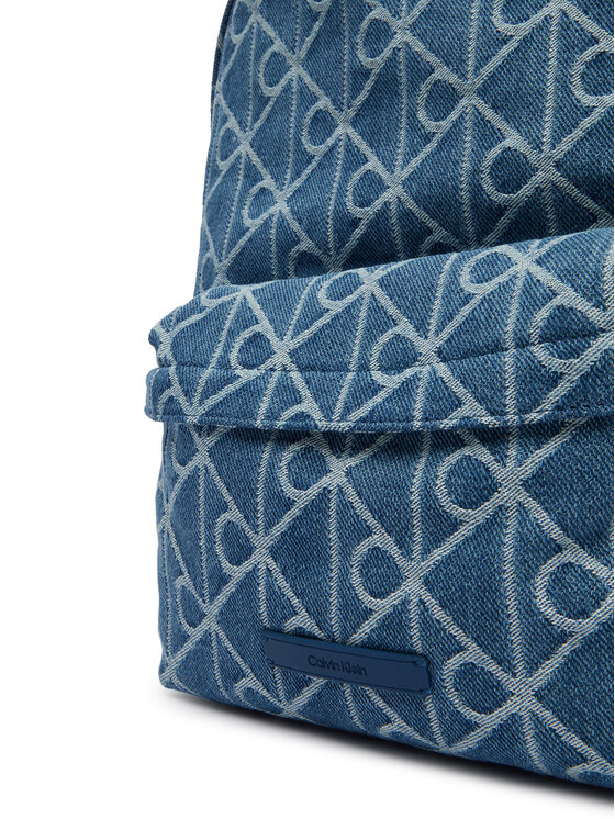 Calvin Klein Rucsac Calvin Klein Emblem Aop Denim Round Backpack LV04D3429G Albastru