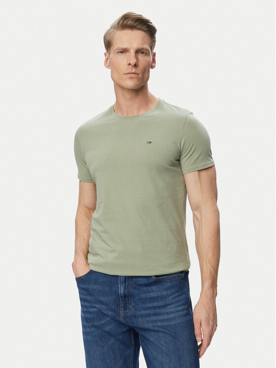 Tommy Jeans Tommy Jeans Póló DM0DM04411 Khaki Slim Fit
