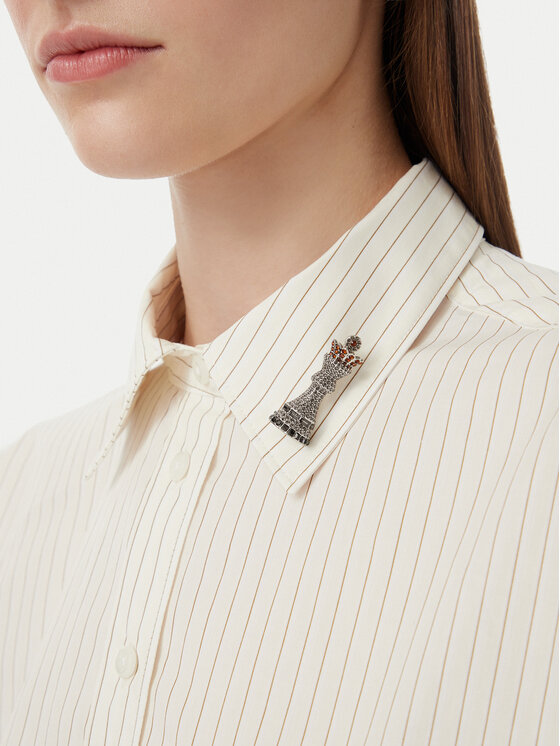 Weekend Max Mara Broszka Weekend Max Mara Cicala 2625756044650 Srebrny