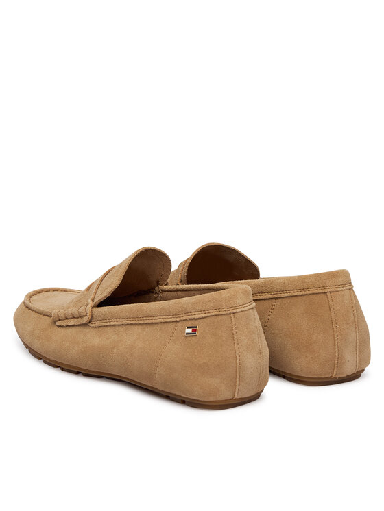 Tommy Hilfiger Mokasíny Tommy Hilfiger Flag Soft Suede Driver Loafer FW0FW08558 Hnědá