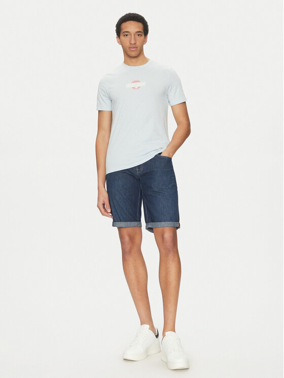 Guess Jeans Guess Jeans Póló M5GI23 K8HM0 Kék Slim Fit