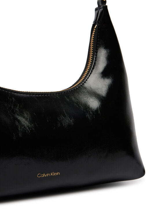 Calvin Klein Ročna torba Calvin Klein Foil Logo Glossy LV04F3737G Črna
