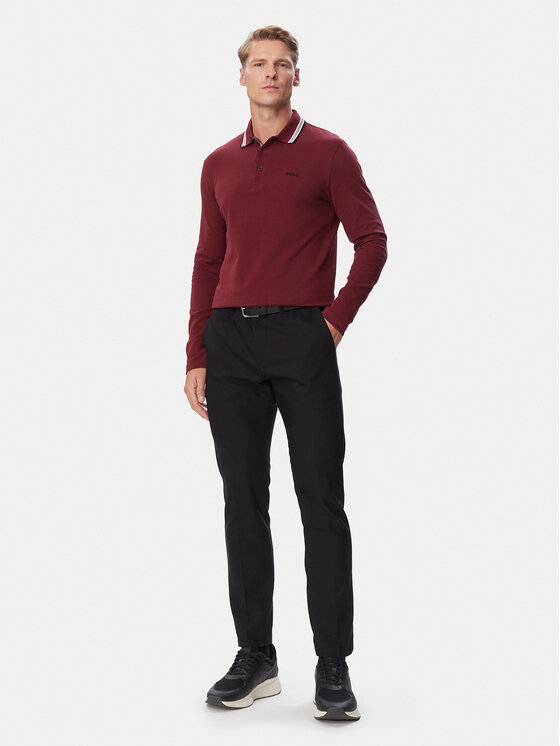 BOSS BOSS Polo Plisy  50536609 Guinda/burdeos Regular Fit