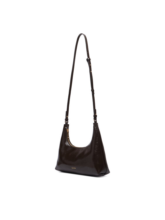 Calvin Klein Τσάντα Calvin Klein Foil Logo Glossy Conv Shoulder B LV04F3737G Καφέ