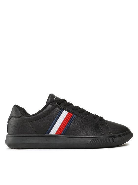 Tommy Hilfiger Zapatillas Tommy Hilfiger Corporate Cup Leather Cup Stripes FM0FM04550 Negro