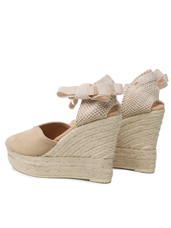 Manebi Espadrilky Manebi Heart-Shaped Wedge Espadrilles M 1.1 WH Béžová