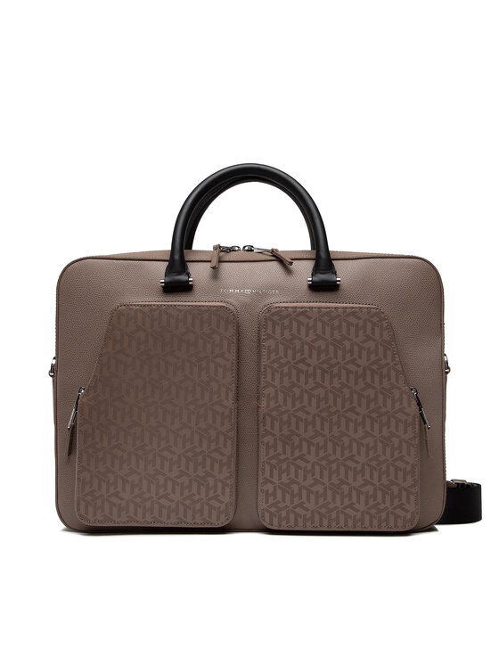 Tommy Hilfiger Τσάντα για laptop Tommy Hilfiger Business Leather Computer Bag AM0AM08459 Καφέ