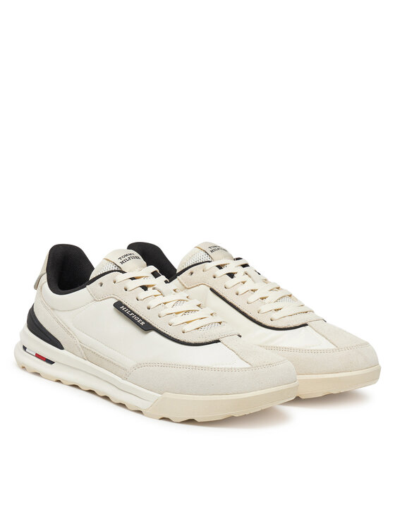 Tommy Hilfiger Laisvalaikio batai Tommy Hilfiger Retro Runner Nylon Mix FM0FM05523 Écru