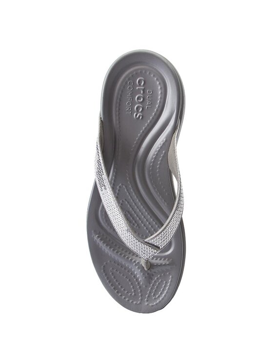 Crocs Japanke Crocs Capri V Sequin W 204311 Srebrna