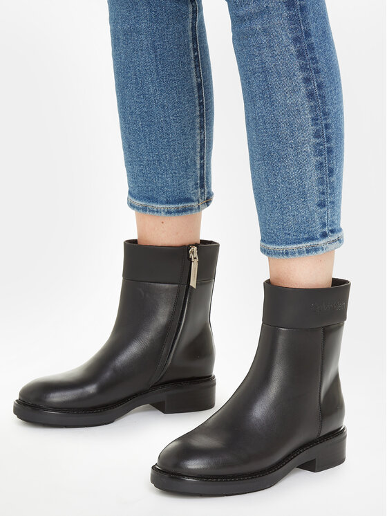 Calvin Klein Botine Calvin Klein Rubber Sole Ankle Boot Lg Wl HW0HW01700 Negru