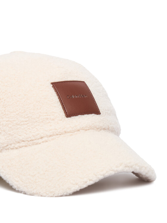 Calvin Klein Cappellino Calvin Klein All-Over Sherpa W/ Patch Cap LV04F5096G Crema