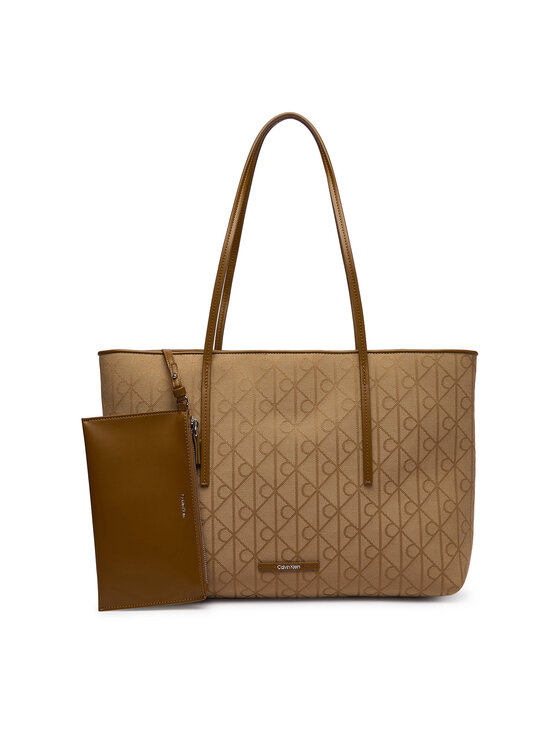 Calvin Klein Ročna torba Calvin Klein Emblem Aop Jacquard LV04F3750G Khaki