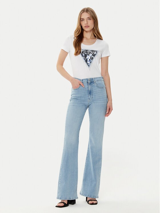 Guess Guess Футболка W5RI00 J1314 Білий Regular Fit