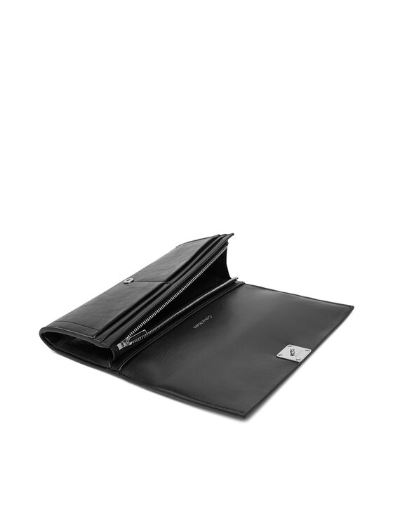 Calvin Klein Portofel Calvin Klein Emblem Hw Long Bifold LV04F1316G Negru