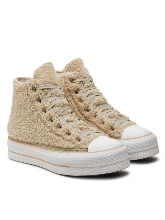 Converse Tenisice Converse Chuck Taylor All Star Lift Platform Sherpa A05509C Bež