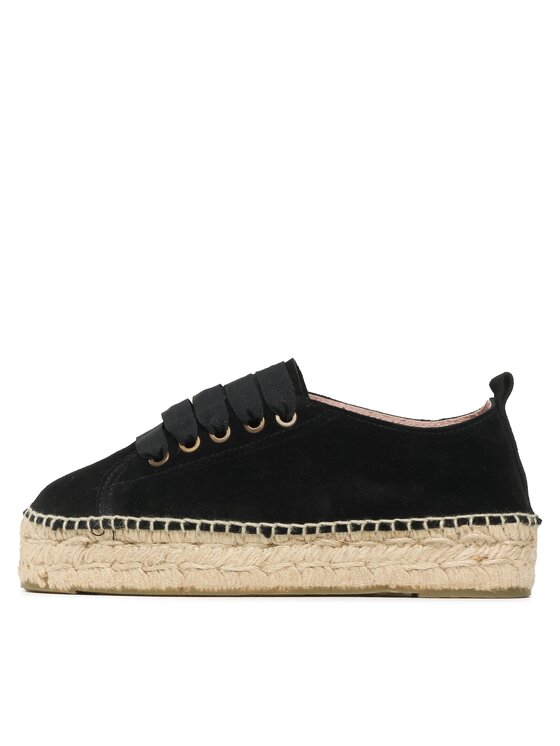 Manebi Еспадрильї Manebi Lace-Up Espadrilles K 1.0 E0 Чорний