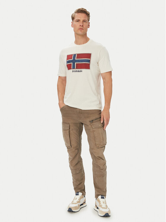 Napapijri Napapijri Camiseta S-Flag Tiki Ss NP0A8A6IN1A1 Blanco Regular Fit