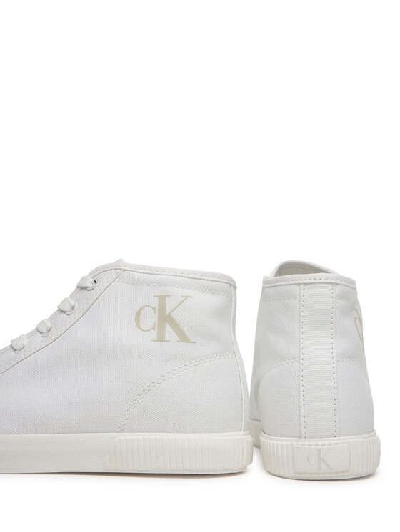 Calvin Klein Jeans Sneakersy Calvin Klein Jeans Ess Vulc Mid Cv Mg Wn YW0YW01761 Biela
