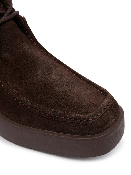 Calvin Klein Trzewiki Calvin Klein Flatf Lace Up Apr Cut Boot HW0HW03273 Brązowy ciemny
