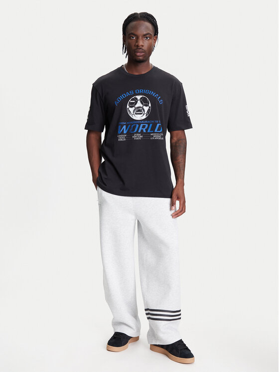 adidas adidas Футболка 90s Football Graphic JX3064 Чорний Regular Fit