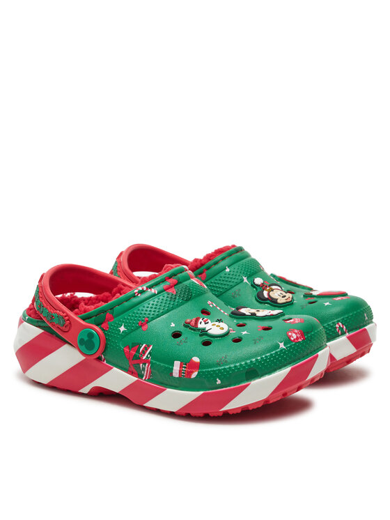Crocs Шльопанці Crocs Classic Mickey Xmass Lined Clog K 210814 Зелений