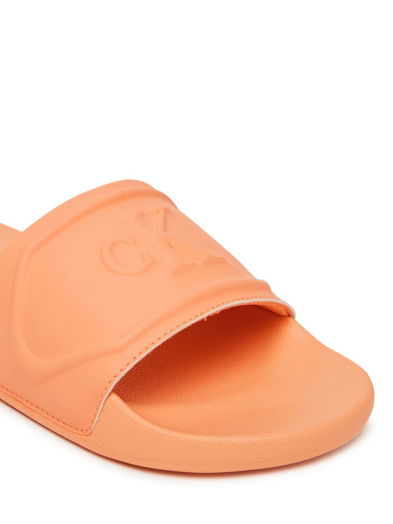 Calvin Klein Jeans Natikači Calvin Klein Jeans Slide Pu Hf Mg YW0YW01879 Oranžna