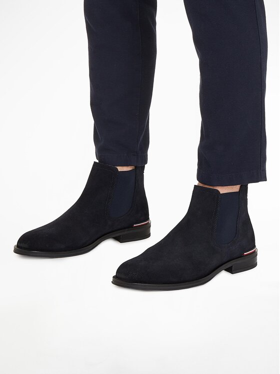Tommy Hilfiger Ghete Jodhpur Tommy Hilfiger Core Rwb Hilfiger Suede Chelsea FM0FM04757 Albastru