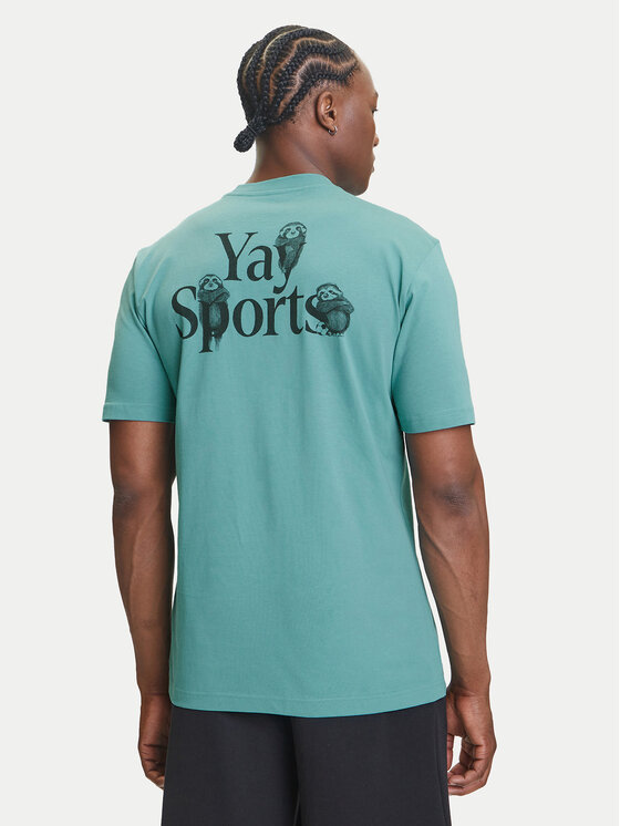 adidas adidas Футболка Yay Sports Verbiage Graphic JY1830 Бірюзовий Regular Fit